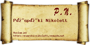 Püspöki Nikolett névjegykártya